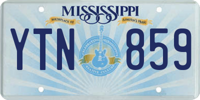 MS license plate YTN859