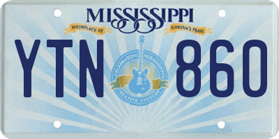 MS license plate YTN860