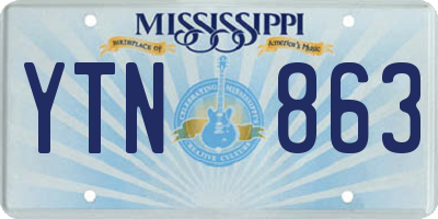 MS license plate YTN863