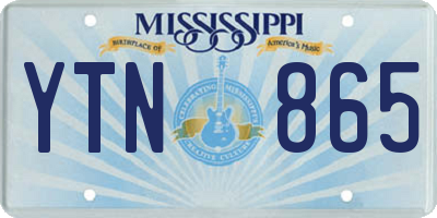 MS license plate YTN865