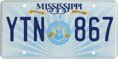 MS license plate YTN867