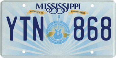 MS license plate YTN868