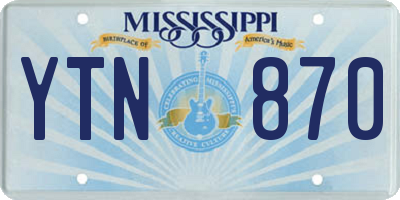 MS license plate YTN870