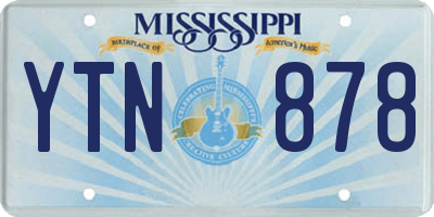 MS license plate YTN878