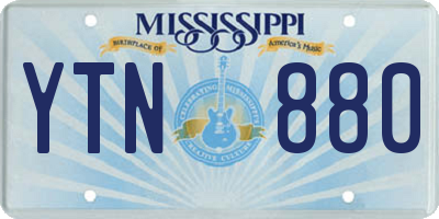 MS license plate YTN880