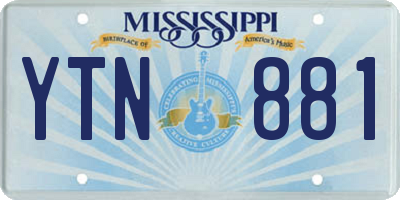 MS license plate YTN881