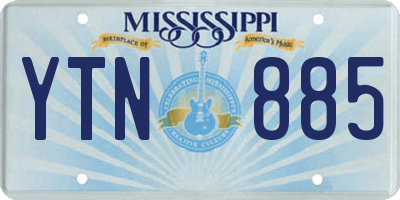 MS license plate YTN885
