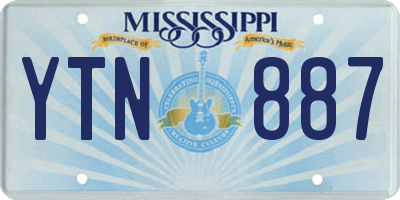 MS license plate YTN887