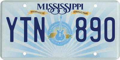 MS license plate YTN890