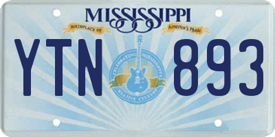 MS license plate YTN893