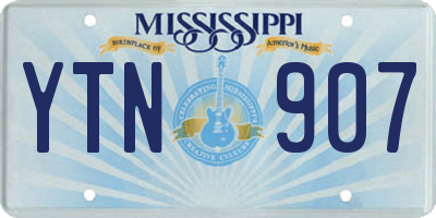 MS license plate YTN907