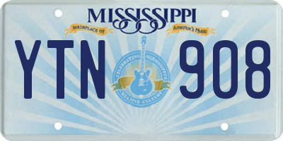 MS license plate YTN908