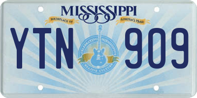 MS license plate YTN909