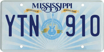 MS license plate YTN910