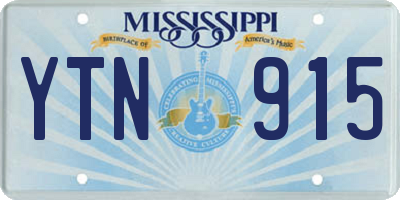 MS license plate YTN915