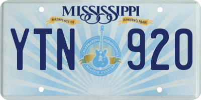 MS license plate YTN920