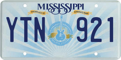 MS license plate YTN921