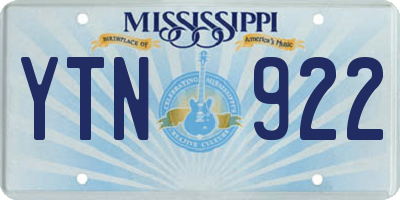 MS license plate YTN922