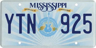 MS license plate YTN925