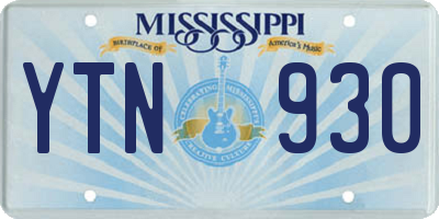 MS license plate YTN930
