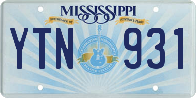 MS license plate YTN931