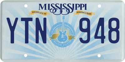 MS license plate YTN948