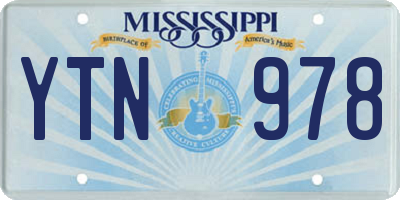 MS license plate YTN978