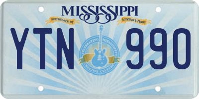 MS license plate YTN990