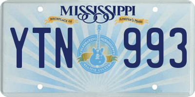MS license plate YTN993