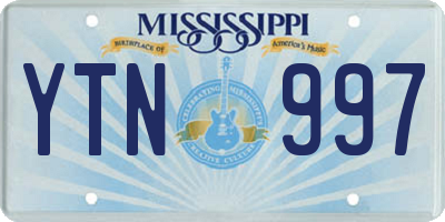 MS license plate YTN997