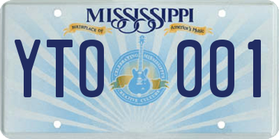 MS license plate YTO001