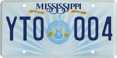 MS license plate YTO004