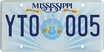 MS license plate YTO005