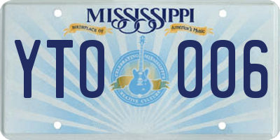 MS license plate YTO006
