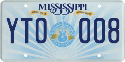 MS license plate YTO008