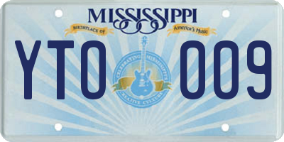 MS license plate YTO009