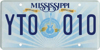 MS license plate YTO010