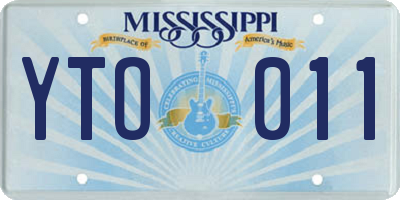 MS license plate YTO011