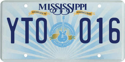 MS license plate YTO016
