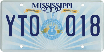 MS license plate YTO018