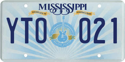 MS license plate YTO021
