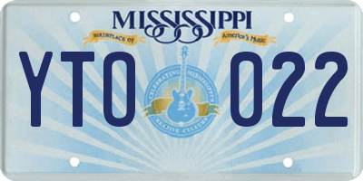 MS license plate YTO022
