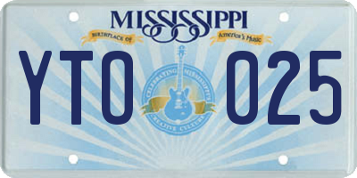 MS license plate YTO025
