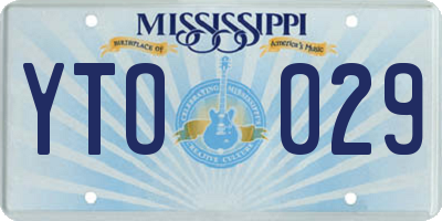 MS license plate YTO029