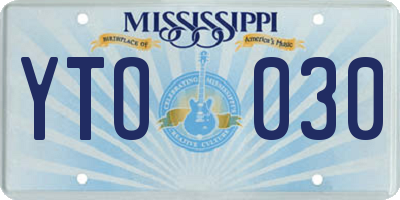 MS license plate YTO030