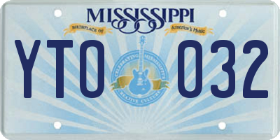 MS license plate YTO032