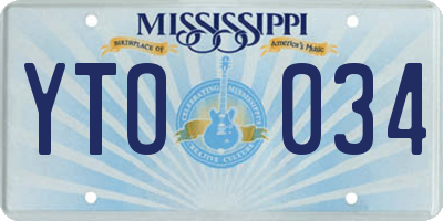 MS license plate YTO034