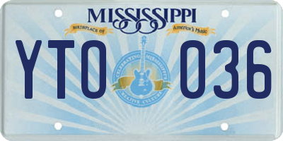MS license plate YTO036