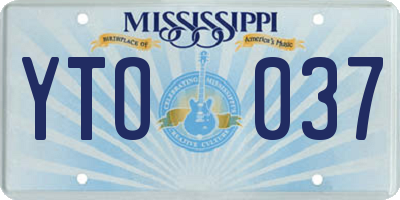 MS license plate YTO037