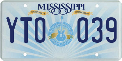 MS license plate YTO039